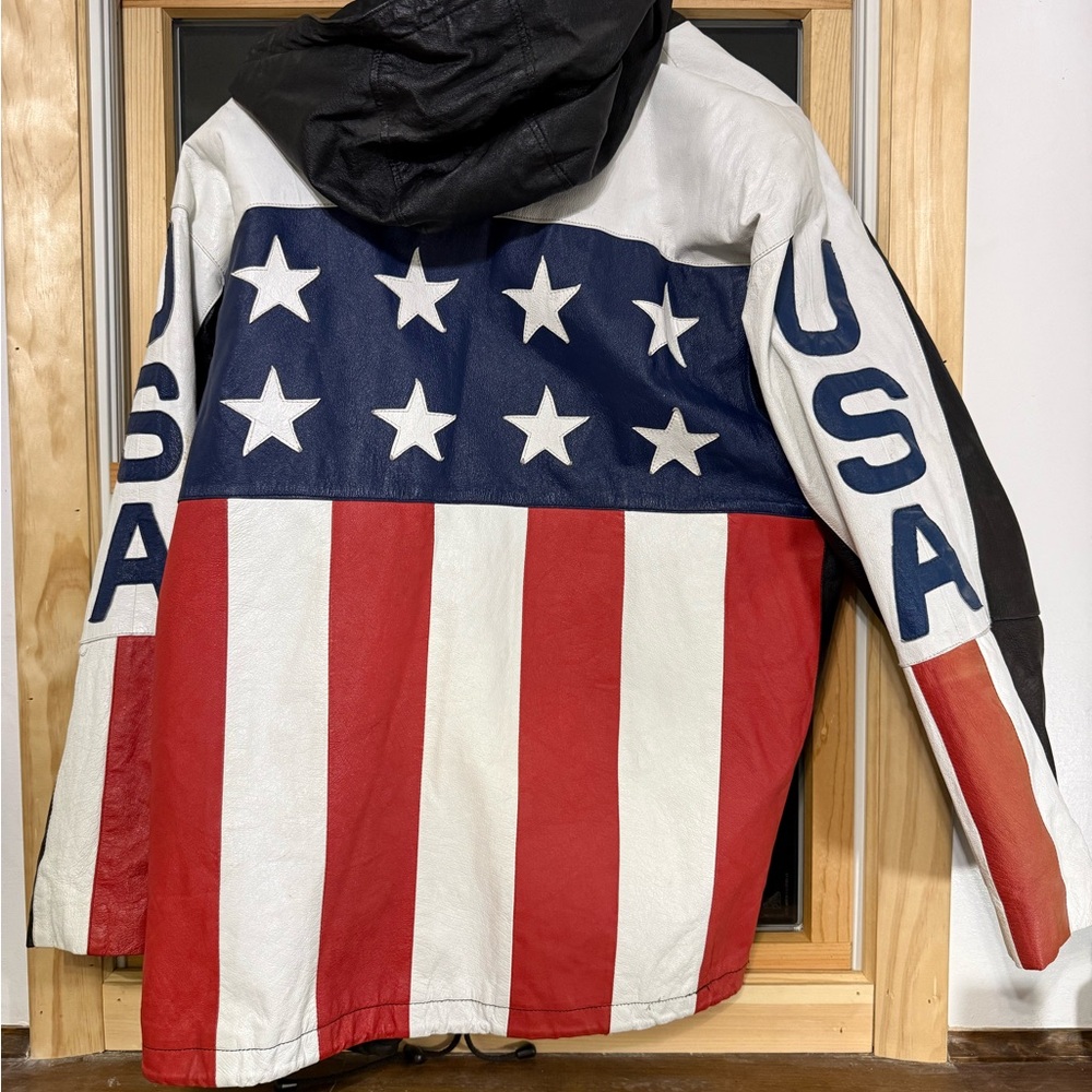 Wilson’s Leather Jacket USA FLAG